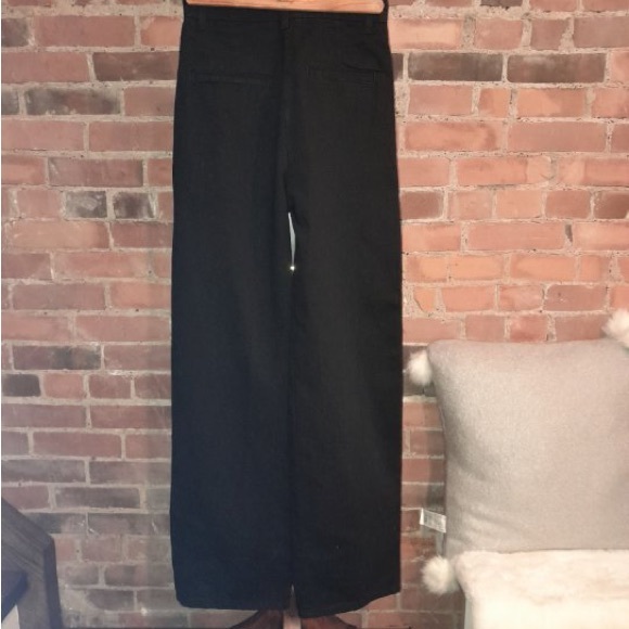 Zara black wide leg denim trouser size 4. - Picture 6 of 7